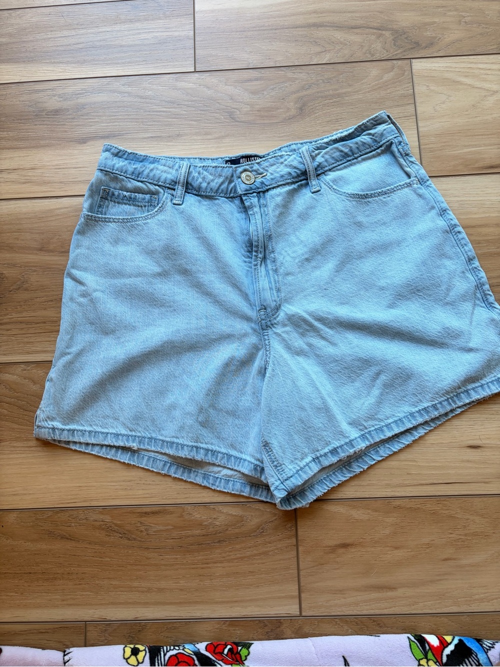 Hollister Light Blue Denim High-Waist Women's Shorts